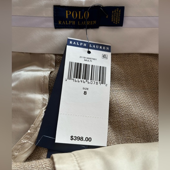 Polo Ralph Lauren Plaid Wool-Linen-Silk Blend Tweed Wide-Leg Pant NWT Size 8 - Picture 8 of 10